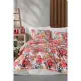 Enlora Home Desenli Pike Seti Tek Kişilik Lotus Kırmızı (Pike+Yastık Kılıfı)