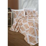 Enlora Home Desenli Pike Seti Tek Kişilik Segment Hardal (Pike+Yastık Kılıfı)