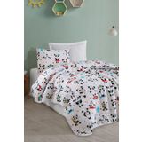 Enlora Home Kapitone Yatak Örtüsü Seti Tek Kişilik LovePandas Beyaz