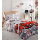Enlora Home Kolay Ütülenir Crazy Desenli Kırmızı Tek Kişilik Nevresim Takımı 160 x 220 cm