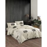 Enlora Home Kolay Ütülenir Desenli Nevresim Takımı Çift Kişilik Bej-Gri 200 x 220 cm