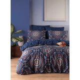 Enlora Home Kolay Ütülenir Lacivert Desenli Çift Kişilik Nevresim Takımı 200 x 220 cm