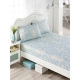 Enlora Home Pes Lastikli Çarşaf Seti Tek Kişilik Tuval Mavi - 100 x 200 cm