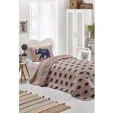 Enlora Home Tek Kişilik Kapitone Yatak Örtüsü Seti Fil Mavi
