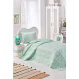 Enlora Home Tek Kişilik Kapitone Yatak Örtüsü Seti Pure Suyeşili