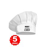 Enma Life 5Li Beyaz Üzeri Best Chef Baskılı Şef Aşçı Şapkası Mantar Kep