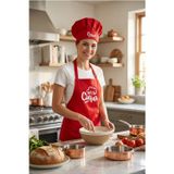 Enma Life Ayarlanabilir Kırmızı Chef Aşçı Şapkası - Şef Aşçı Şapkası