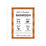 Enma Life Banyo Duvar Dekoru Banyo Prosedürü Guide To Procedures Bathroom ,Beyaz Zeminli Ahşap Çerçeveli Tablo