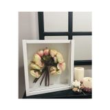 Enma Life Beyaz 30X30 Cm Camlı Gelin Çiçeği Vs. Dekoratif Çerçeve