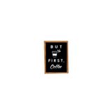 Enma Life Çay Kahve Köşesi Duvar Dekoru But Fırst Coffee Siyah Zeminli Ahşap Çerçeveli Tablo