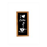 Enma Life Çay Kahve Köşesi Duvar Dekoru I Love Coffe Siyah Zeminli Ahşap Çerçeveli Tablo