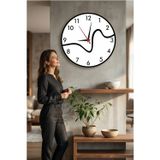 Enma Life Dekoratif Yeni Modern Siyah -Beyaz - Ahşap Salon Duvar Saati 48 Cm