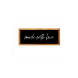 Enma Life Kahve Köşesi Duvar Dekoru Made With Love Syah Zeminli Ahşap Çerçeveli Tablo