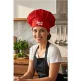 Enma Life Şef Aşçı Şapkası, Mantar Kep Kırmızı Star Chef Baskılı