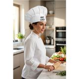 Enma Life Siyah Best Chef Baskılı Beyaz Şef Aşçı Şapkası, Mantar Kep
