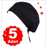 Enma Life Siyah Chef Bonesi 5 Li Set Aşçı Ve Şef Bonesi | Cerrahi Bone Ve Bandana