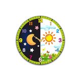 enmalife Çocuk Odası Duvar Saati / Gece Gündüz Temalı Duvar Saati / Dijital Duvar Saati / Uv Baskılı / 48 Cm