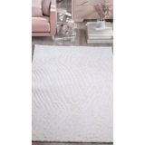 ENMİRSA HOME Krem Peluş Rölyef Kaymaz Tabanlı Kabartmalı Makinada Yıkanabilir Halı Kilim Jel Yolluk