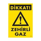 Ennalbur Dikkat Zehirli Gaz Uyarı Levhası 25 x 35 cm KOD:797