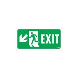 Ennalbur Exit Sol Aşağı Uyarı Levhası 17,5 x 25 cm KOD:958