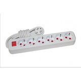 Ennalbur Viko Leylak Kablolu Grup Priz 6''Lı 2 Metre - Beyaz