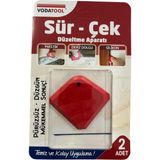 Ennalbur Vodatool Sür Çek Silikon Mastik Düzeltme Aparatı - Kırmızı - 1 Çift