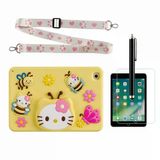 Ennar İpad 9.Nesil 10.2 İnç A2602 A2604 Arılı Standlı Askılı Kılıf Tablet Kalemi+Kirilmaz Cam