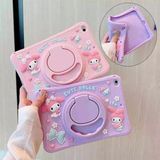 Ennar Redmi Pad Se 11 Inç Uyumlu Cute Dolls Askılı Standlı Tablet Kılıfı+Tablet Kalemi - Pembe