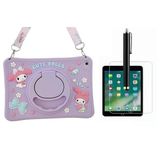 Ennar Samsung Galaxy Tab S9 Plus 12.4'' X810 Cute Dolls Askılı Tablet Kılıfı Mor+Tablet Kalemi+Kırılmaz Cam Mor