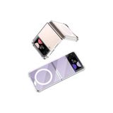 Ennar Samsung Galaxy Z Flip 4 Uyumlu Magsafe Sararmaz Şeffaf Sert Mika Silikon Kılıf