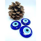 Ennea Art Üçlü Deliksiz Nazar Boncuğu Seti 5 cm El Yapımı Dekoratif Set Hediyelik Eşya - Şişe Cam - 5 cm