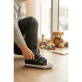 Enoch Burun Korumalı Converse Cırtlı Çocuk Ayakkabı - Siyah - Beyaz