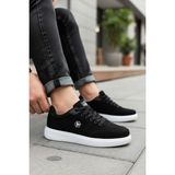 Enoch Casual Düz Taban Bağcıklı Erkek Sneaker Yürüyüş Ayakkabısı - Siyah - Beyaz