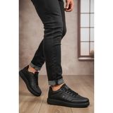 Enoch Casual Düz Taban Bağcıklı Erkek Sneaker Yürüyüş Ayakkabısı - Siyah