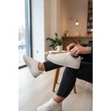 Enoch Erkek Beyaz Üçgen Logo Detaylı Perfore Burunlu Günlük Casual Spor Ayakkabı Sneaker