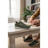 Enoch Erkek Deri Görünümlü Retro Spor Ayakkabı - Günlük Klasik Sneaker - Haki