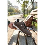 Enoch Erkek Deri Görünümlü Retro Spor Ayakkabı - Günlük Klasik Sneaker - Kahve