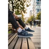 Enoch Erkek Düz Taban Spor ve Günlük Ayakkabı Tam Ortopedik Tabanlı Lacivert Şık Sneaker