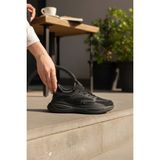 Enoch Erkek Günlük Spor Ayakkabı Kalın Tabanlı Sneaker Dalgalı Yan Tasarım ve Fileli Sokak Modeli - Siyah