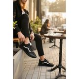 Enoch Erkek Günlük Spor Ayakkabı Klasik Dalga Şeritli Sneaker Rahat Kalıp Yürüyüş Modeli - Siyah
