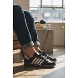 Enoch Erkek Günlük Spor Ayakkabı Retro Sneaker Süet Burunlu ve Şeritli Klasik T-Model - Siyah - Beyaz