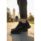 Enoch Erkek Günlük Spor Ayakkabı Süet Detaylı Sneaker H Logolu Retro Stil Rahat Kalıp - Siyah