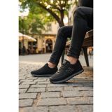 Enoch Erkek H Logolu Tırtıklı Tabanlı Retro Stil Günlük Spor Ayakkabı Sneaker - Siyah