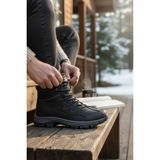 Enoch Erkek Kürklü Içi Yünlü Su Geçirmez Outdoor Trekking ve Kışlık Bot - Siyah