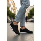 Enoch Erkek Retro Spor Ayakkabı - Günlük Yürüyüş Sneaker - Siyah - Beyaz
