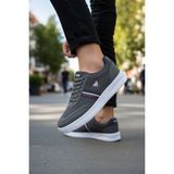Enoch Erkek Şeritli Günlük Spor Ayakkabı - Rahat Kalıp Sokak Sneaker - Füme - Beyaz