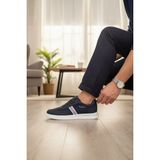 Enoch Erkek Şeritli Günlük Spor Ayakkabı - Rahat Kalıp Sokak Sneaker - Lacivert - Beyaz