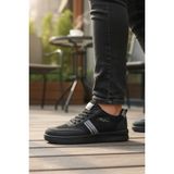 Enoch Erkek Şeritli Günlük Spor Ayakkabı - Rahat Kalıp Sokak Sneaker - Siyah