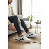 Enoch Erkek Şeritli Kolej Tarzı Spor Ayakkabı - Retro Street Sneaker - Beyaz - Mavi