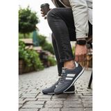 Enoch Erkek Şeritli Retro Spor Ayakkabı - Kırmızı Detaylı Günlük Sneaker - Füme